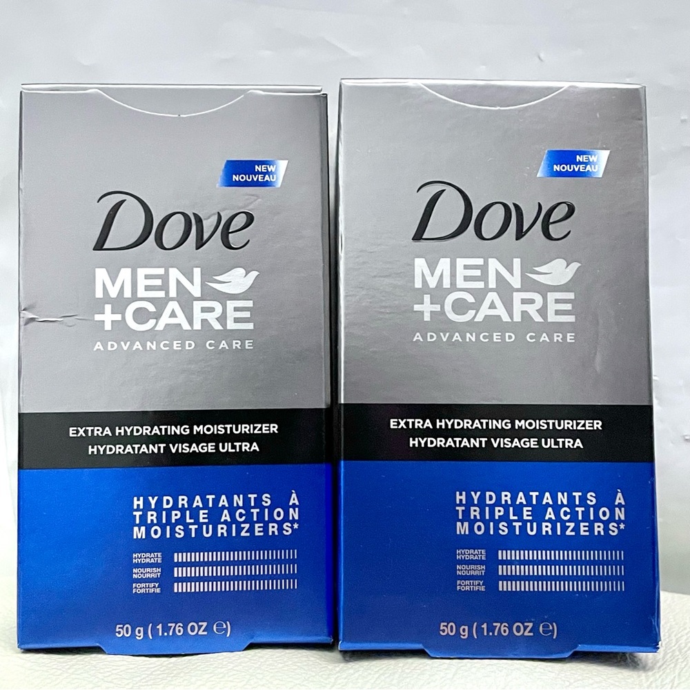 2 Pack Dove Men Care Advanced Care Extra Hydrating Moisturizer 50g 1.76 oz NEW